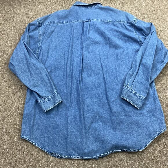 Vintage 2000 Warner Bros Taz I Don't @ Around for Nobody Button XXL Shirt Blue - Picture 9 of 9